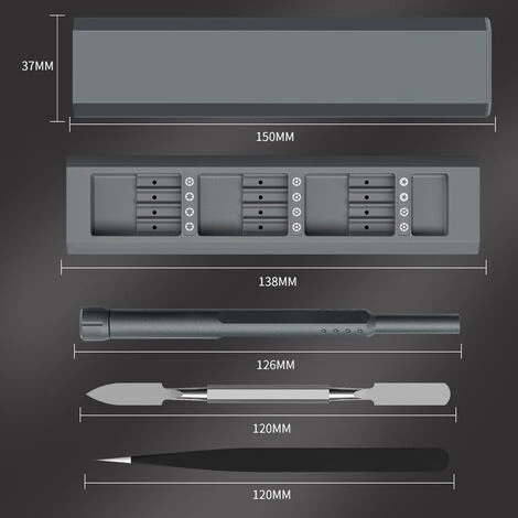 HAPPYSHOPPING 44-in-1-Präzises Schraubendreher-Set, Brillenreparatur-Werkzeugsatz, Sechskant-Schraubendreher-Bits Für Mobiltelefon-Computer, Uhrenwartung – Bild 5