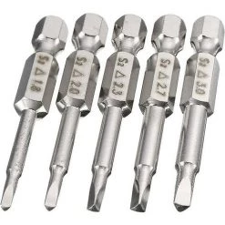 DONTODENT 5 Stücke Sechskantschaft Dreikantkopf Elektrische Schraubendreher Bits Set 50mm S2 Stahl Dreieck Spitze 6,35mm Sechskantschaft Magnetische Schraubendreher Bits 1,8/2,0/2,3/2,7/
