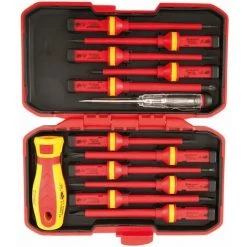 MONLY 1000 V Magnetischer Manueller Isolierter Schraubendreher-Satz, 13-teiliger Austauschbarer Isolierter Schraubendreher-Satz Mit Reparaturwerkzeugen, Elektriker-Reparaturwerkzeugen