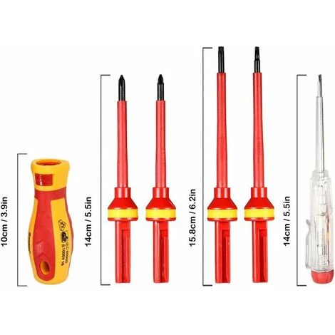 MONLY 1000 V Magnetischer Manueller Isolierter Schraubendreher-Satz, 13-teiliger Austauschbarer Isolierter Schraubendreher-Satz Mit Reparaturwerkzeugen, Elektriker-Reparaturwerkzeugen – Bild 5