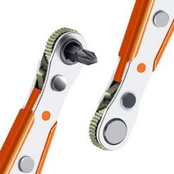 LONGZIMING Kreuzschlitz Ph 2 X 110 Mm, 1/4 Zoll Mini-Ratschenschlüssel Und Kreuzschlitz-Schraubendreher-Bits Mit 1/4 Zoll High Torque Drive Mini Reversible Ratchet Offset-Schraubendreher