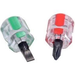 BENOBBY KIDS 6-teiliges Nähmaschinen-Schraubendreher-Set, Kurzes Mini-Phillips-Schlitzschraubendreher-Reparaturwerkzeug, Grün + Rot