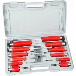 TECTAKE Schraubenzieher Set 12-tlg. - Schraubendreher, Schraubenausdreher, Schraubendreher Set - Grau