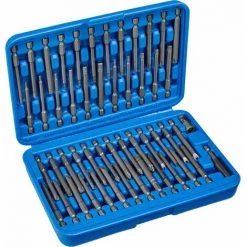 TECTAKE Bitset Lang 51-tlg. - Bitset, Torx Bit, Innensechskant - Blau