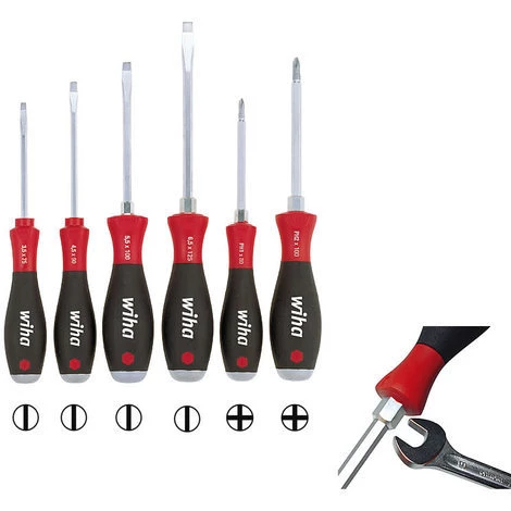 Wiha SoftFinish® Schlitz/ Kreuzschlitz-Set 6-teilig - 530 HK6 - Durchgehende Sechskantklinge - 21250 – Bild 2